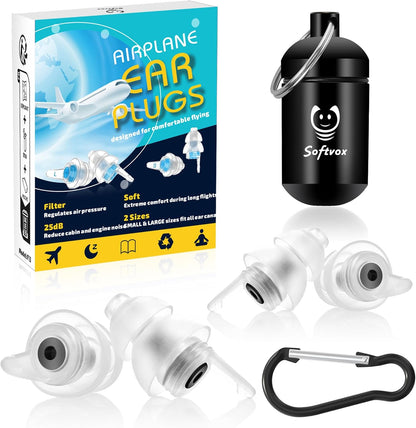 Airplane Ear Plugs Pressure Relief Travel Earplugs 2 Pairs