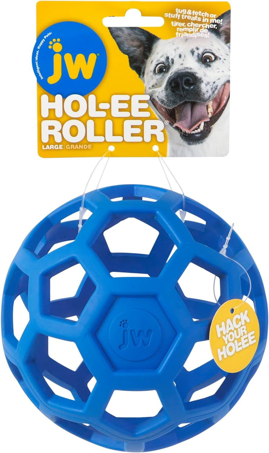 Pet Roller Dog Toy Training Puzzle Ball, Natural Rubber for Small to Medium Dogs Colors May Vary