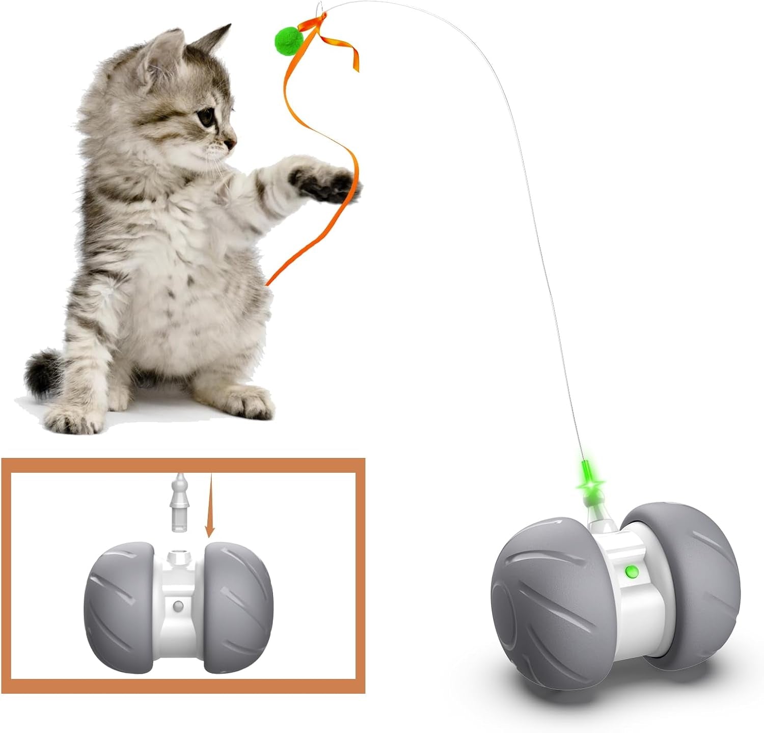 Automatic Cat Toys Interactive Feather Toys, Pet Exercise Electric Toys for Indoor Cats/Kitten with Feather