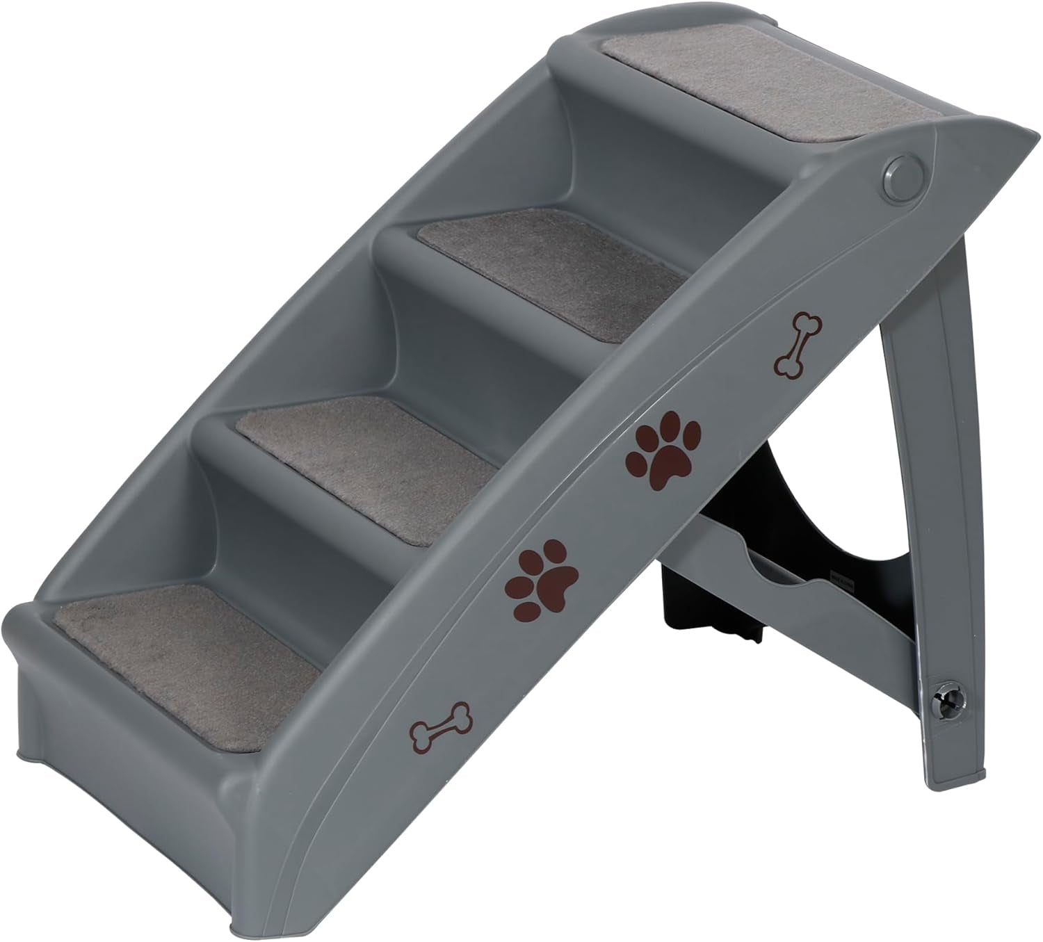 Foldable Pet Dog Stairs/Steps for Small Pet Dog/Cat, 24" Lx 20" H Safe and Durable Pet Ramp Stairs with Non-Slip Pads, for High Beds, Sofa, Car