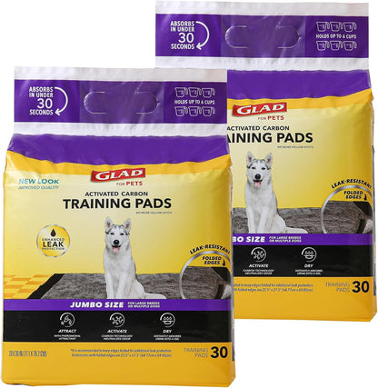 Glad Pets Extra Large Charcoal Dog Training Absorbent  Pads