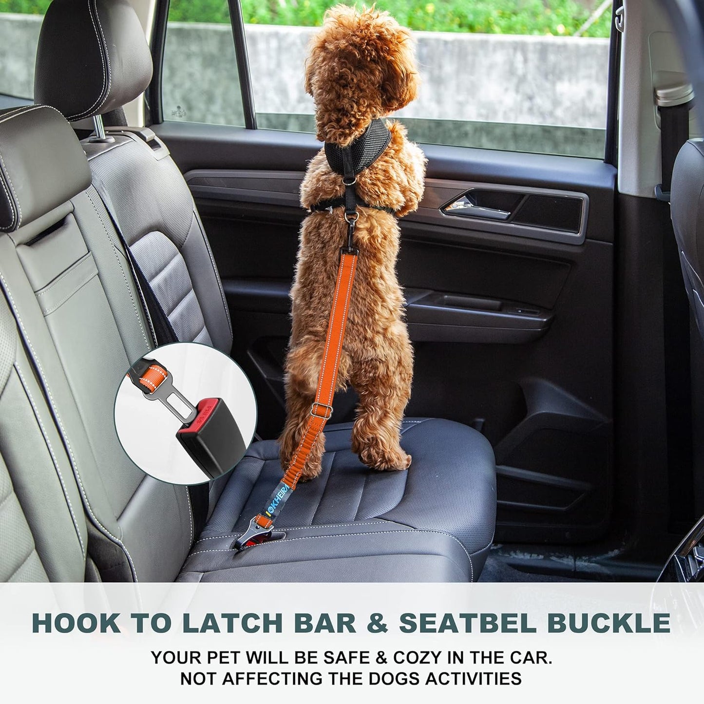 3-In-1 Dog Seat Belt Car Harness | Adjustable, Reflective, Durable Safety Tether