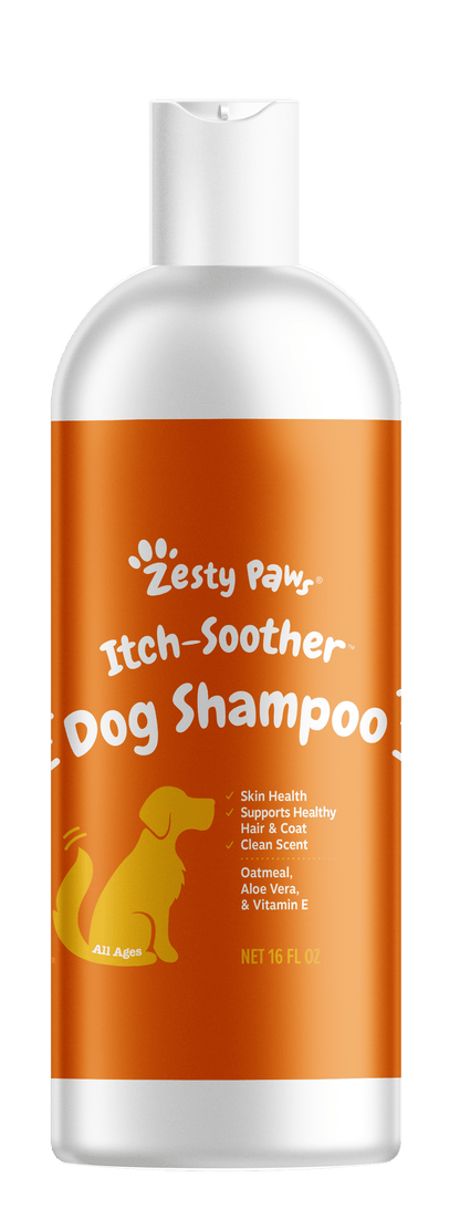 Zesty Paws Anti Itch Dog Skin & Coat Wash with Oatmeal & Aloe Vera | 16 oz | Gentle Formula for All Breeds | Soothes Itchy Skin and Moisturizes Coat