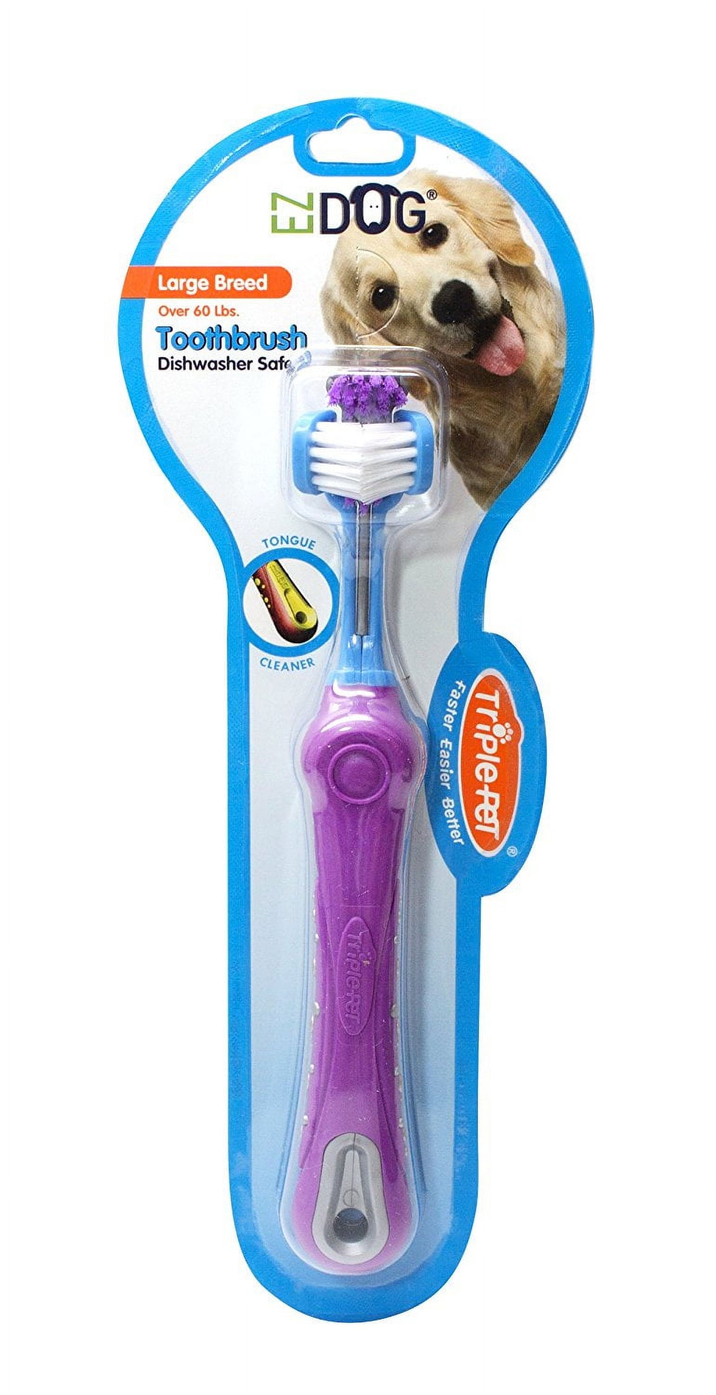 EZ Dog Three-Sided Toothbrush | Dental Care for Large Breeds