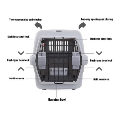 Pet Airline Crate | Durable, Breathable, Easy-Open Travel Carrier for Dogs and Cats