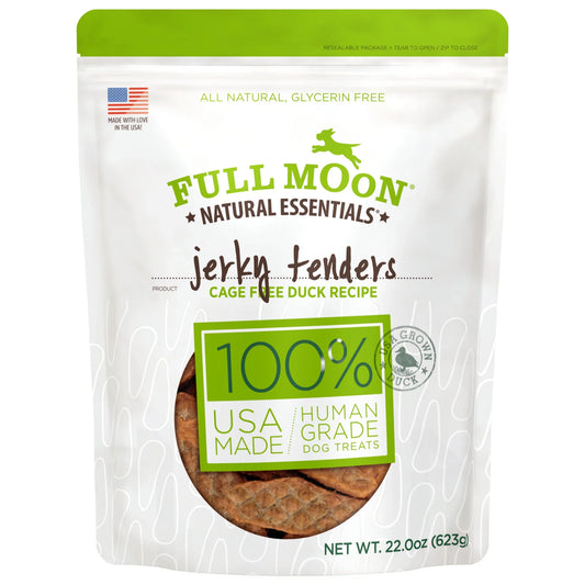 Full Moon All Natural Human Grade Dog Treats | Essential Duck Jerky Tenders | 22 Ounce