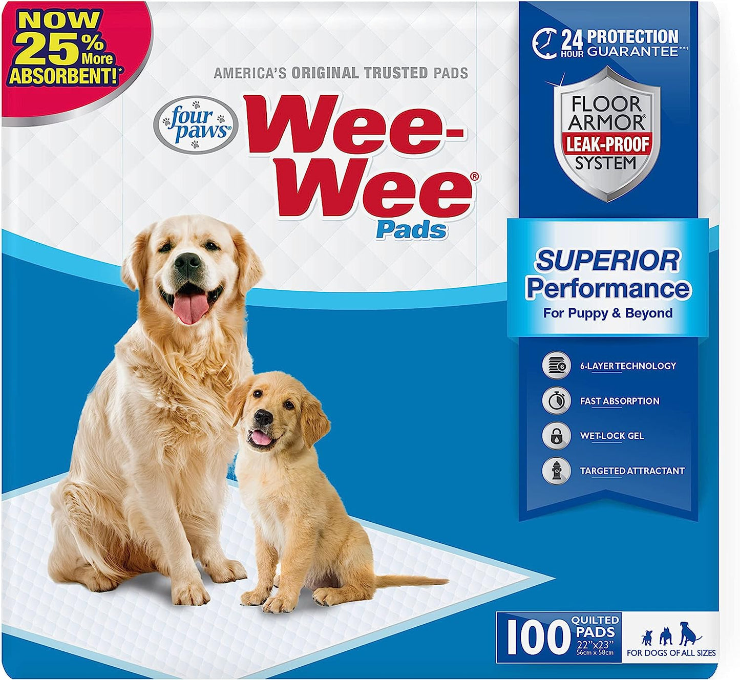 Wee-Wee Superior Performance Pee Pads for Dogs of All Sizes