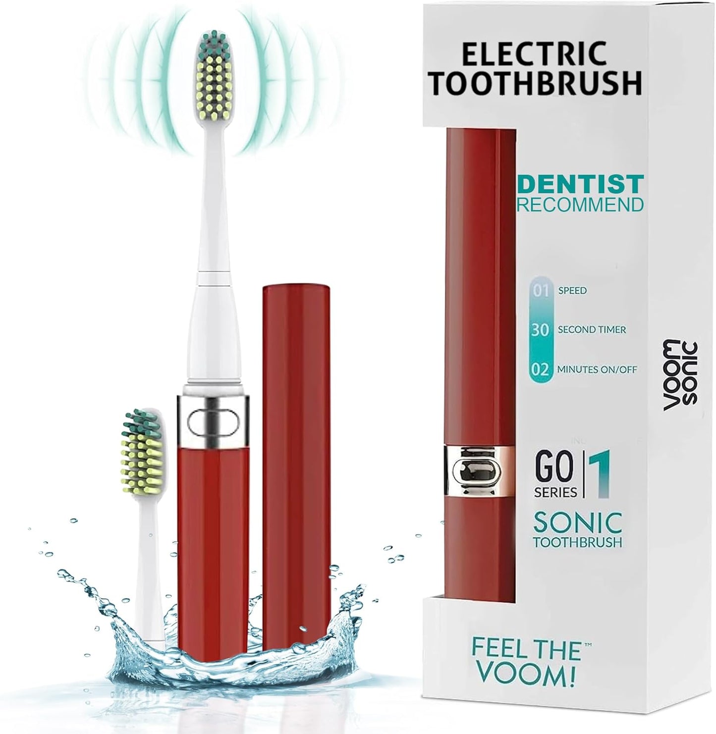 Travel Electric Toothbrush (Dentist Recommended) - Battery Operated Toothbrush for Adults & Kids, Sonic Toothbrush, Portable W/ 2 Minute Timer