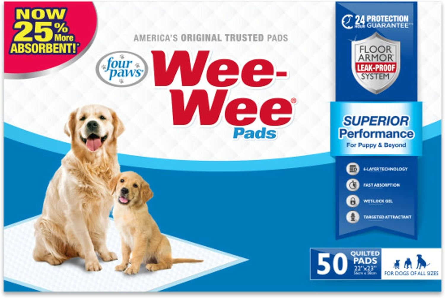 Wee-Wee Superior Performance Pee Pads for Dogs of All Sizes