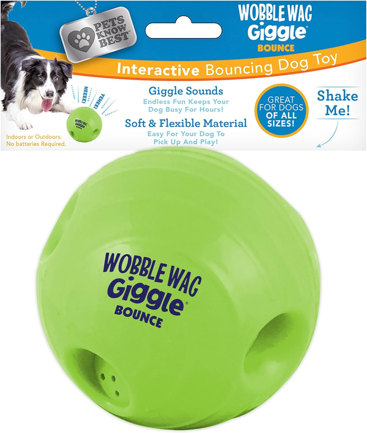 Interactive Ball Dog Toy Fun Giggle Sounds When Rolled or Shaken Pets Know Best Giggling Sound