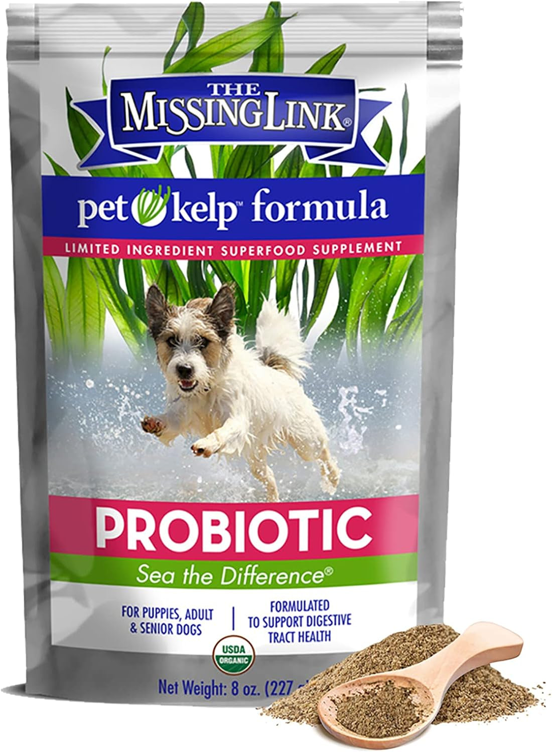 The Missing Link Pet Kelp Probiotic Powder Formula | Organic Superfood Supplement for Dogs | 8 oz