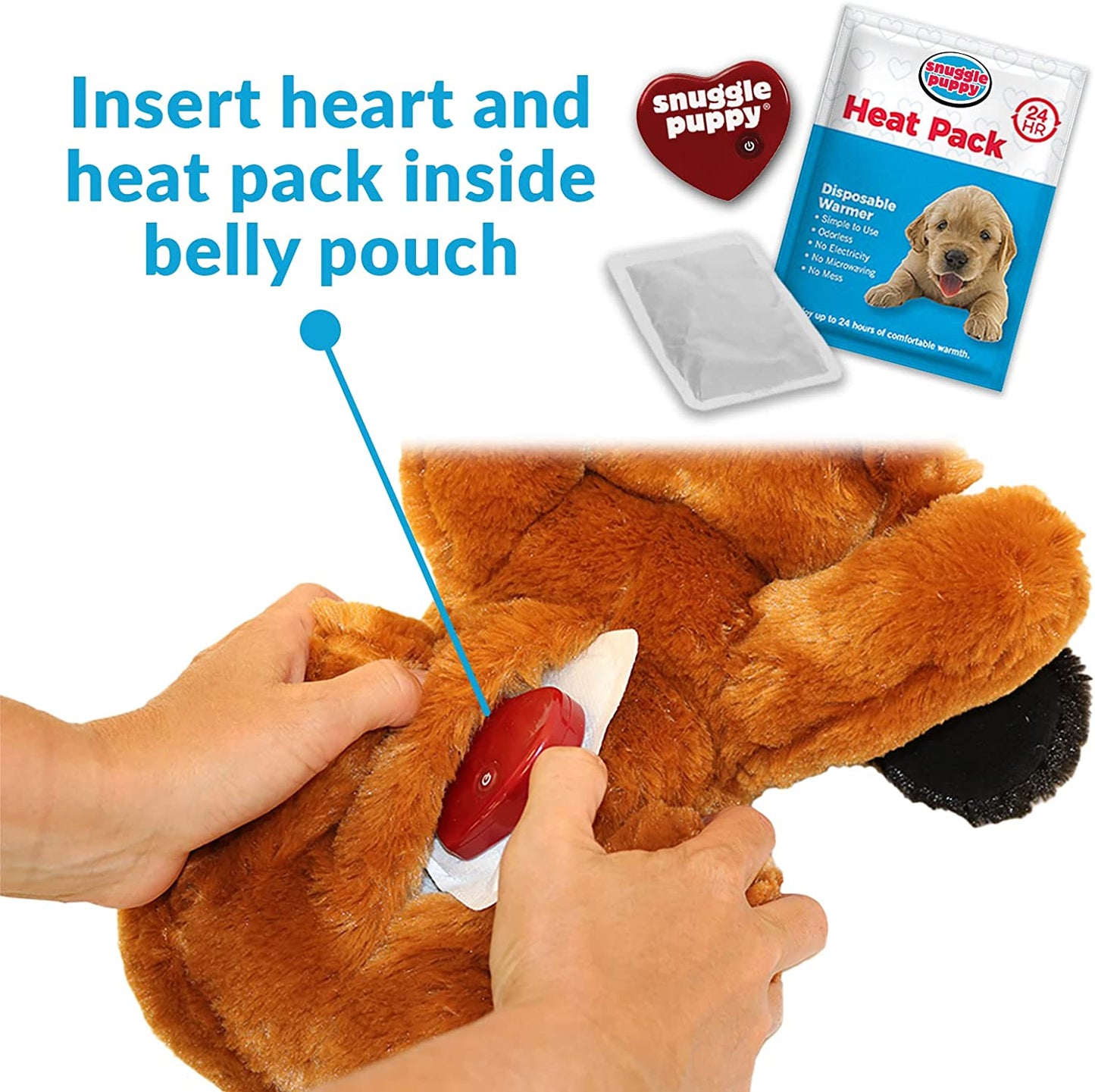 Original Snuggle Puppy Heartbeat Stuffed Toy for Dogs. Pet Anxiety Relief and Calming Aid, Comfort Toy for Behavioral Training