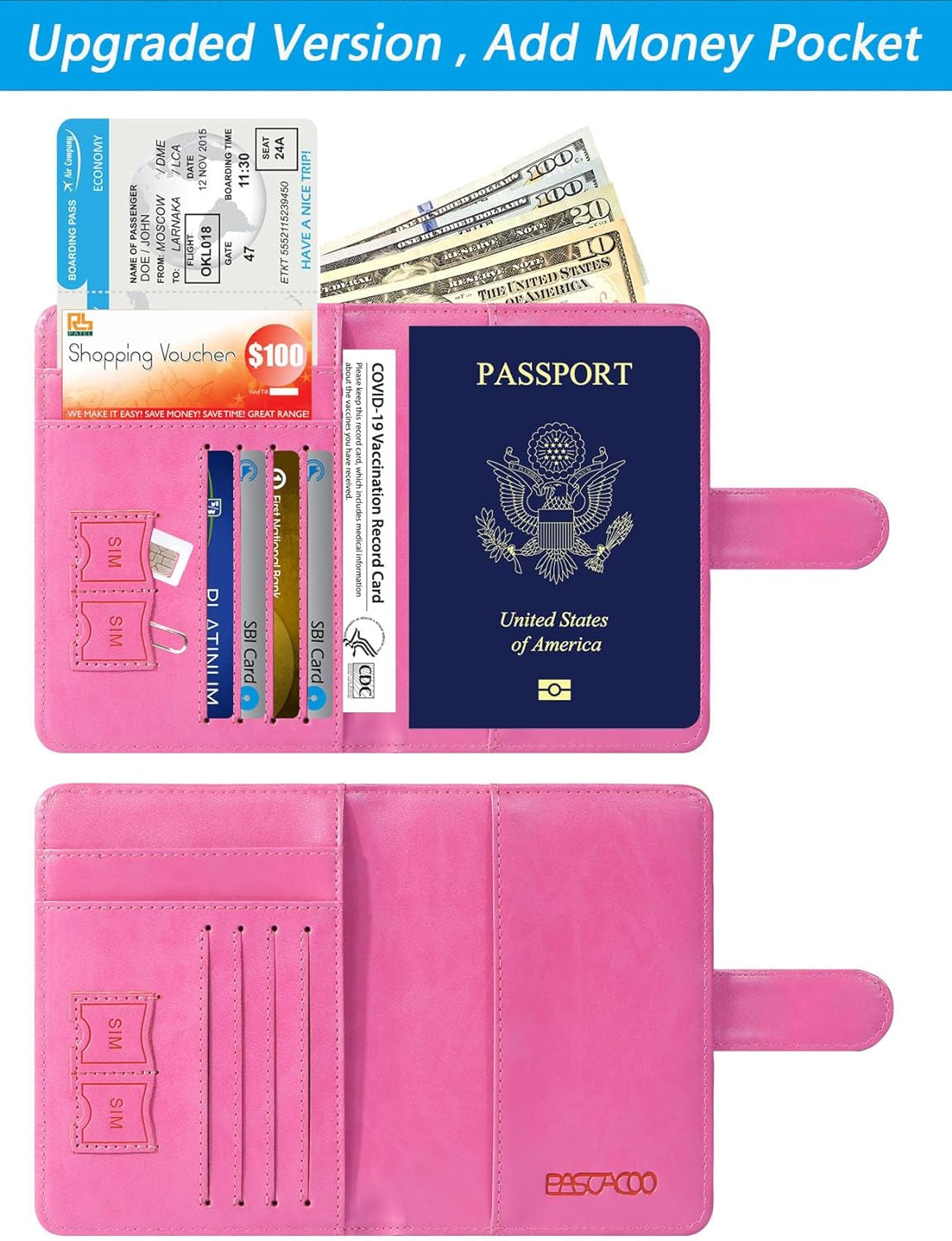 Passport Holder Cover Wallet RFID Blocking Leather Card Case Travel