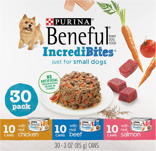 Purina  Small Breed Wet Dog Food Variety Pack, Incredibites with Real Beef, Chicken and Salmon