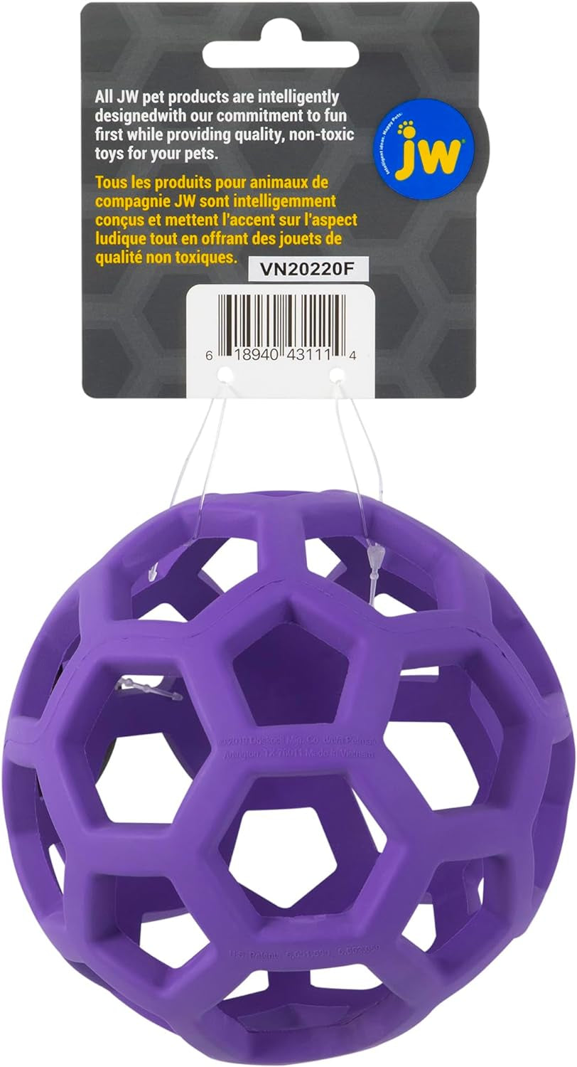 Pet Roller Dog Toy Training Puzzle Ball, Natural Rubber for Small to Medium Dogs Colors May Vary