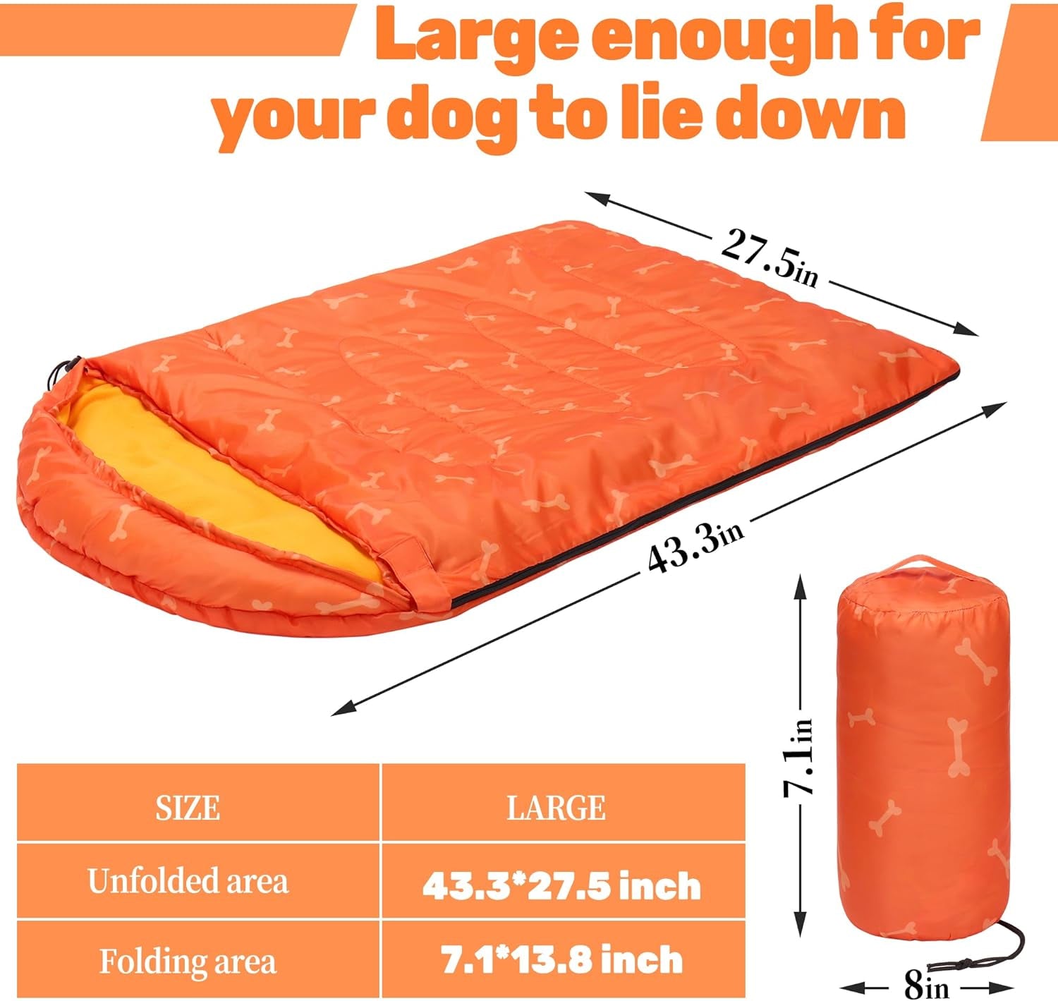 Waterproof Dog Sleeping Bag | Packable & Warm Dog Bed for Travel, Camping, Hiking, and Backpacking