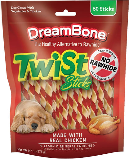 Twist Sticks, Made with Real Chicken, Rawhide-Free Chews for Dogs