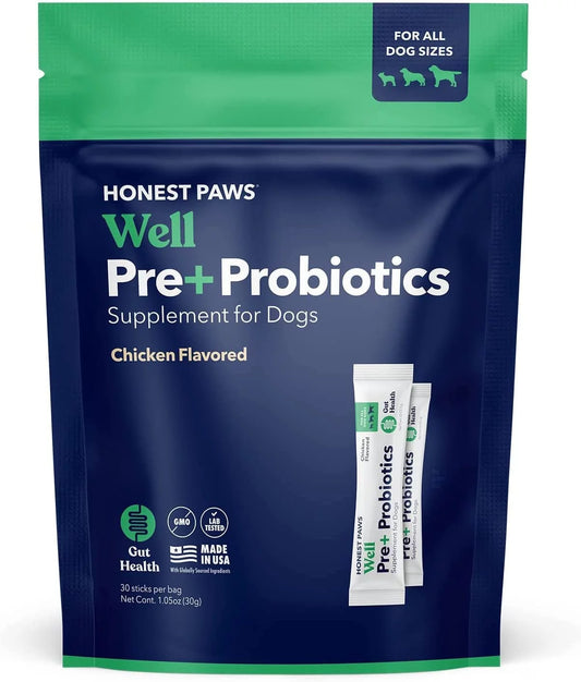 Probiotics for Dogs | Powder Supplement with Digestive Enzymes and Prebiotics Support | Digestion and Immune Support | Chicken Flavor | 30 Count