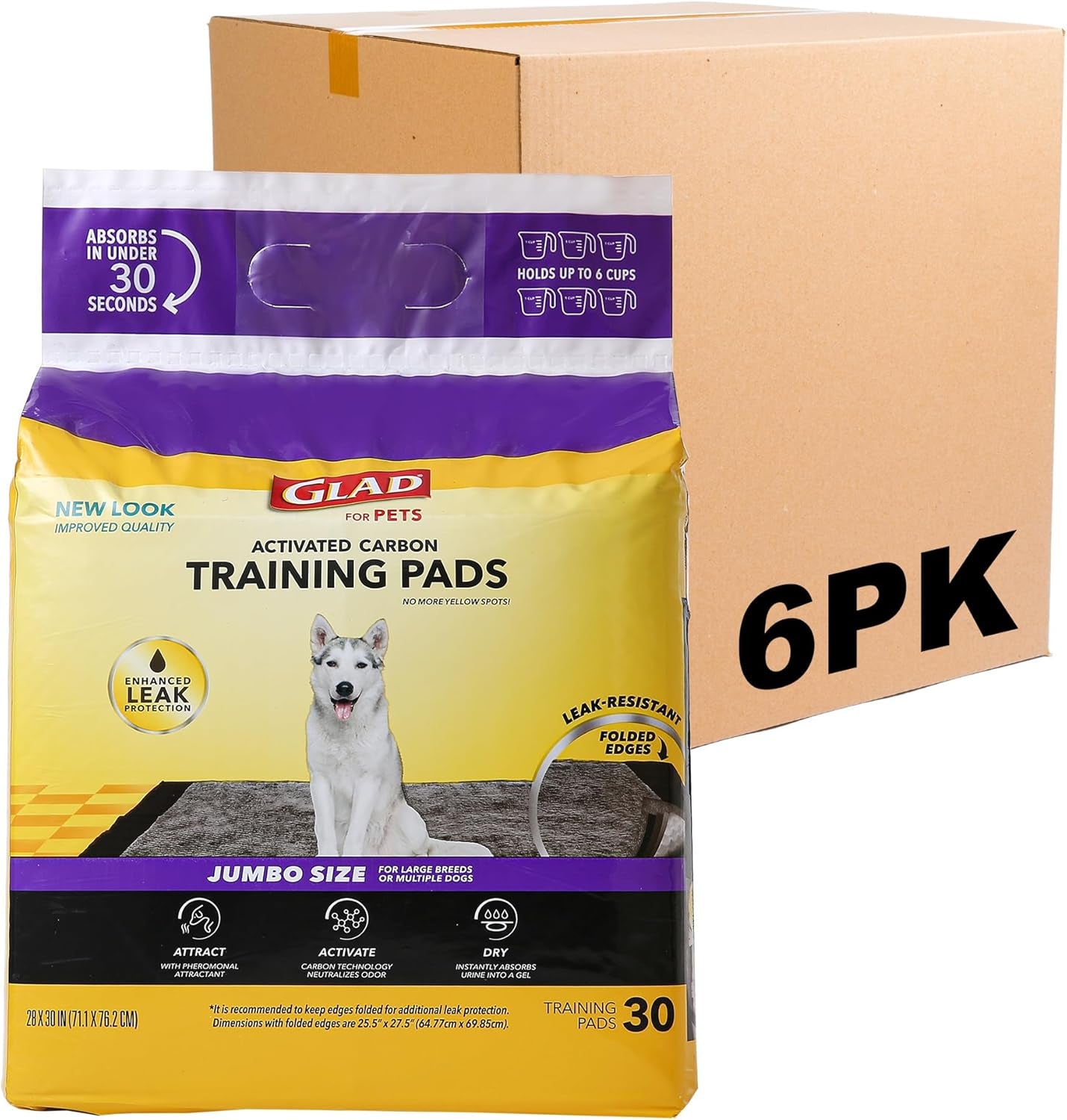 Glad Pets Extra Large Charcoal Dog Training Absorbent  Pads