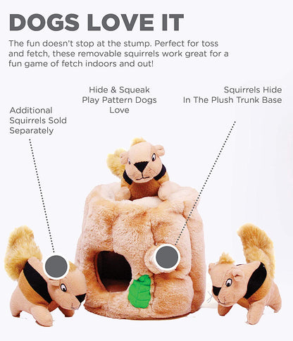 Interactive Hide a Squirrel Plush Dog Toy Game Puzzle Puppies and Adult Dogs, XL