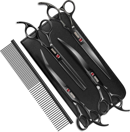 Pet Cat Dog Grooming Scissors Set 4 Pieces Stainless Steel Pet Trimmer Kit 