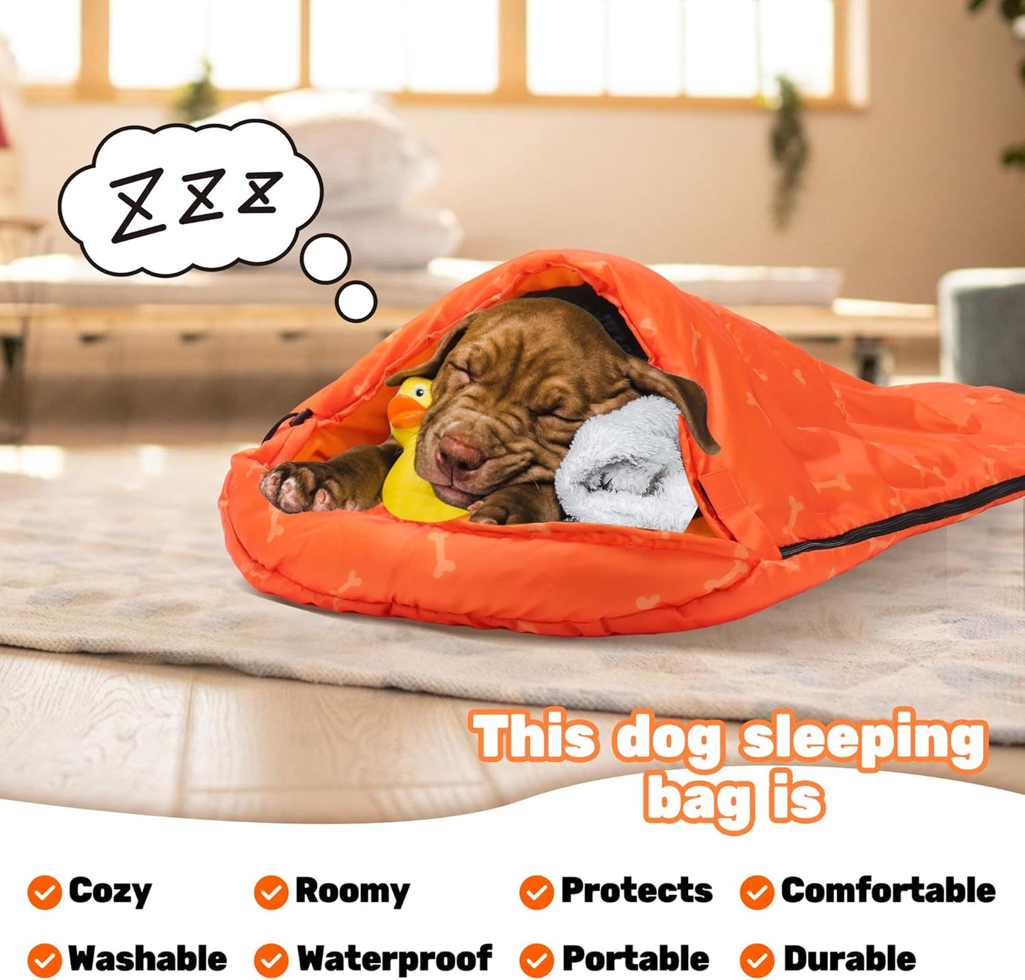 Waterproof Dog Sleeping Bag | Packable & Warm Dog Bed for Travel, Camping, Hiking, and Backpacking