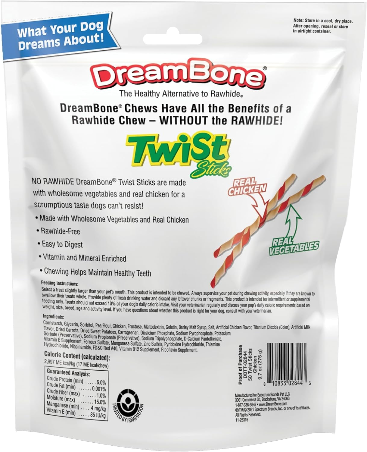 Twist Sticks, Made with Real Chicken, Rawhide-Free Chews for Dogs