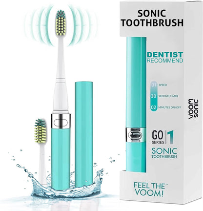 Travel Electric Toothbrush (Dentist Recommended) - Battery Operated Toothbrush for Adults & Kids, Sonic Toothbrush, Portable W/ 2 Minute Timer