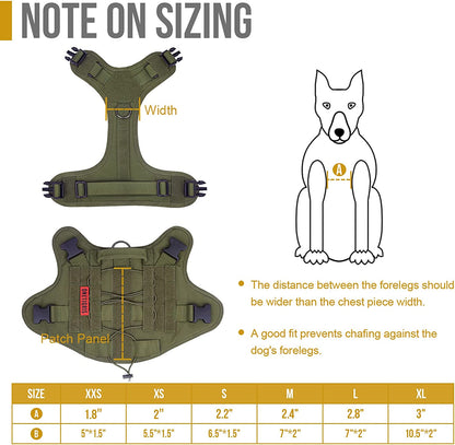 Tactical Dog Harness No-Pull | Breathable & Adjustable Pet Vest with Handle | Ranger Green, Small