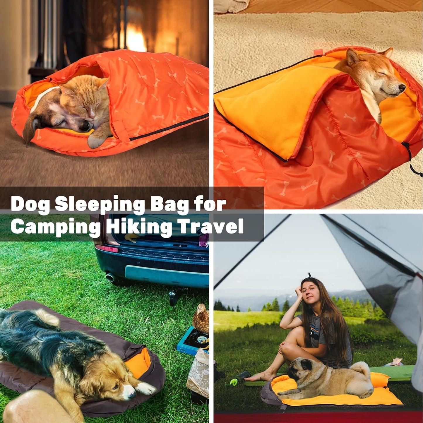 Waterproof Dog Sleeping Bag | Packable & Warm Dog Bed for Travel, Camping, Hiking, and Backpacking