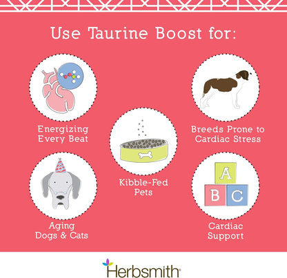 Taurine Boost - Cardiac and Heart Support for Dogs and Cats | With CoQ10, Taurine, and L-Carnitine | Advanced Heart Health Supplement