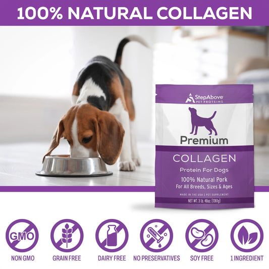 100% Collagen Protein for Dogs | Hip & Joint Support | Allergy Relief | Digestive Aid | Overall Health | 3 lb