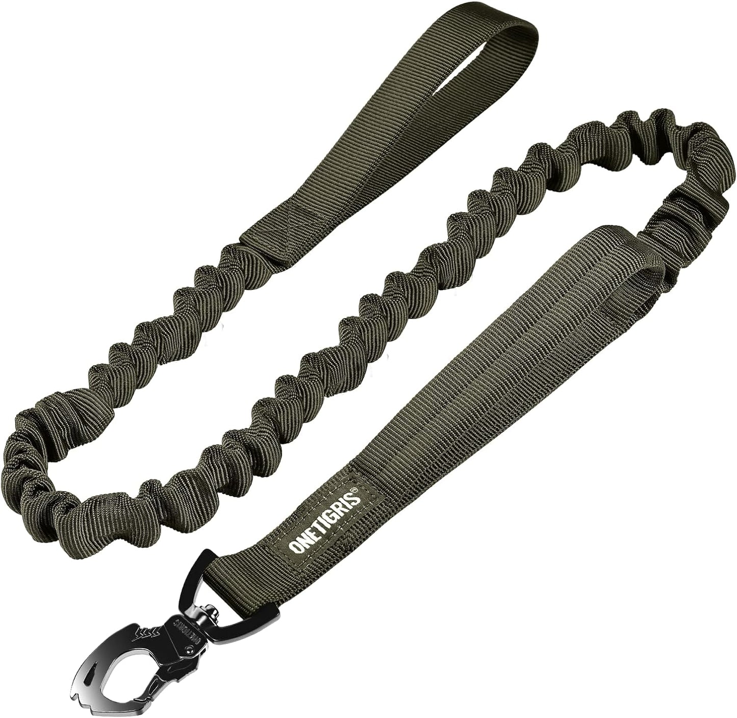 OneTigris Tactical Dog Training Bungee Leash with 2 Control Handles and Quick Release Nylon Lead Rope