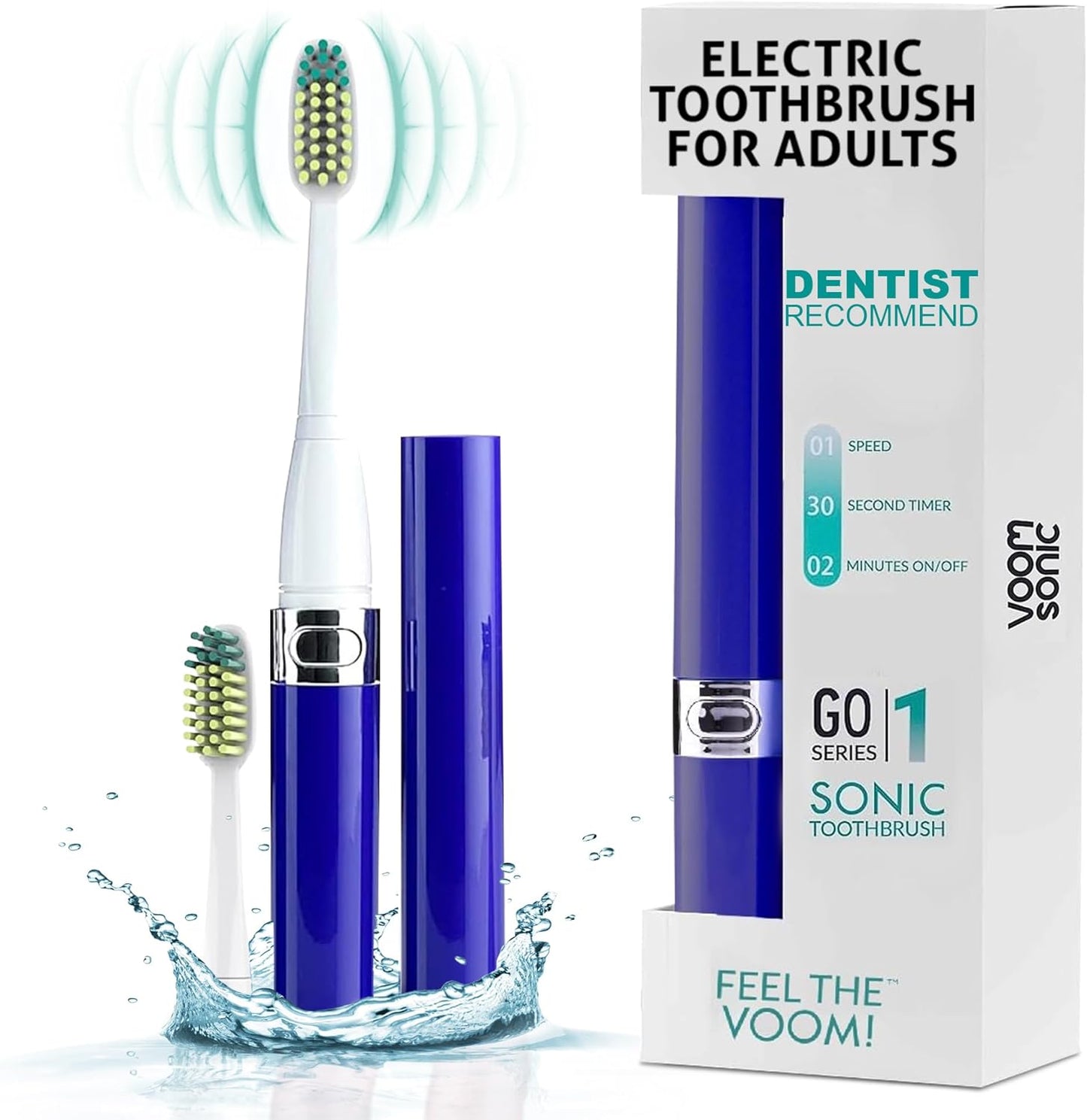 Travel Electric Toothbrush (Dentist Recommended) - Battery Operated Toothbrush for Adults & Kids, Sonic Toothbrush, Portable W/ 2 Minute Timer