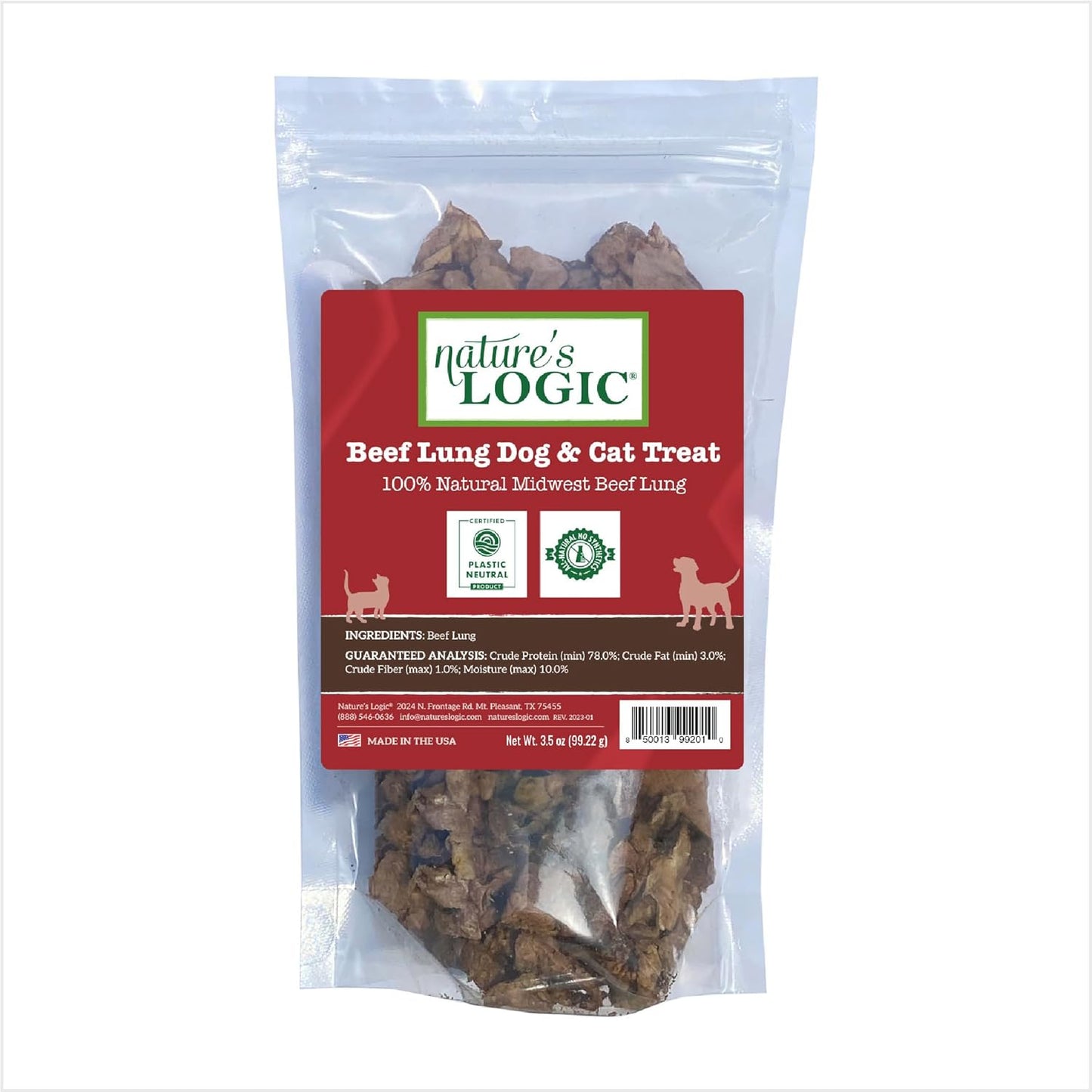 High Protein Beef Lung Treat, 1Lb USA MADE