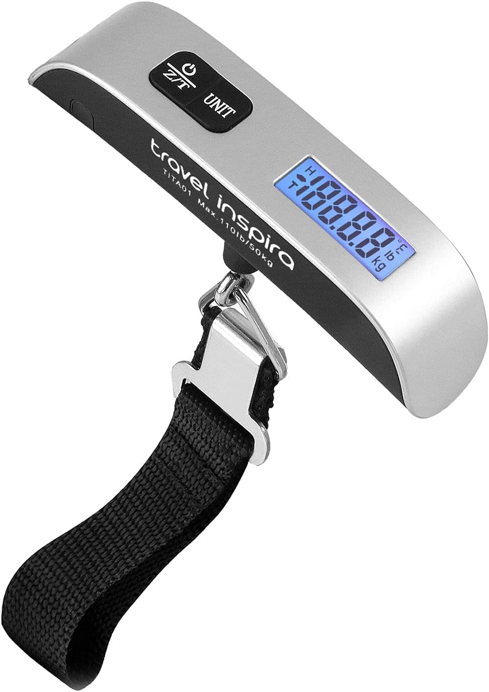 Luggage Scale Portable Digital Hanging Baggage Scale for Travel Suitcase Weight Scale with Rubber Paint 110 Pounds, Battery Included