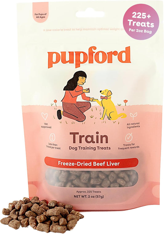 Freeze Dried Training Treats for Dogs & Puppies, 225+ Three Ingredient Bites (Beef Liver, 2 Oz)